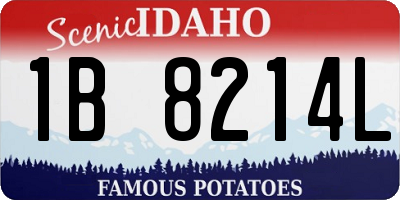 ID license plate 1B8214L