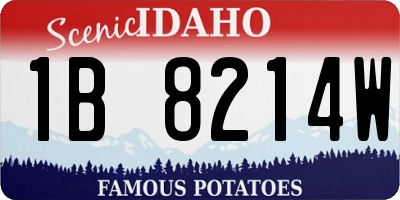 ID license plate 1B8214W