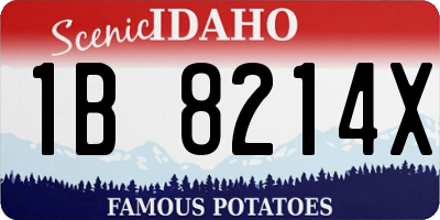 ID license plate 1B8214X