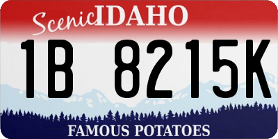 ID license plate 1B8215K