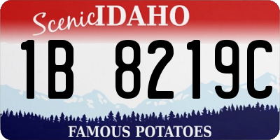 ID license plate 1B8219C