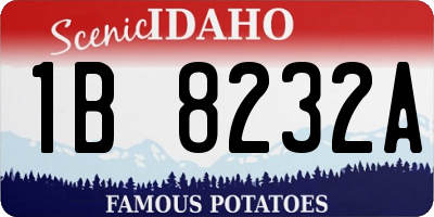 ID license plate 1B8232A