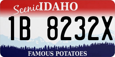 ID license plate 1B8232X