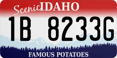 ID license plate 1B8233G