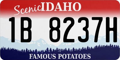 ID license plate 1B8237H