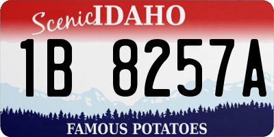 ID license plate 1B8257A