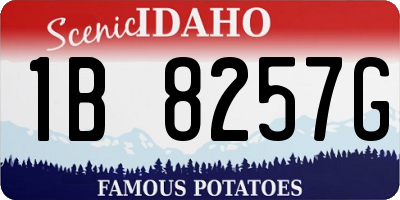 ID license plate 1B8257G