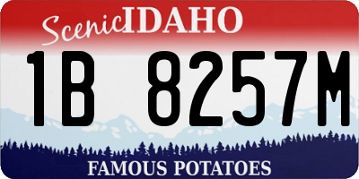 ID license plate 1B8257M