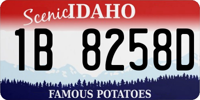 ID license plate 1B8258D