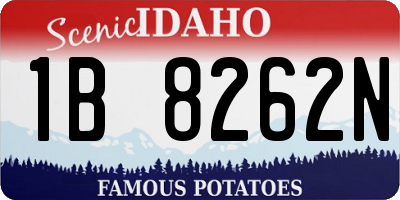 ID license plate 1B8262N