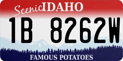 ID license plate 1B8262W