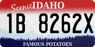 ID license plate 1B8262X