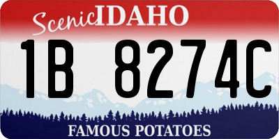 ID license plate 1B8274C