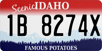 ID license plate 1B8274X