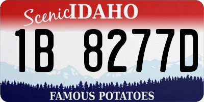 ID license plate 1B8277D