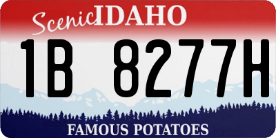 ID license plate 1B8277H