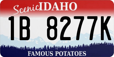 ID license plate 1B8277K
