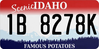 ID license plate 1B8278K