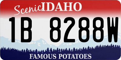 ID license plate 1B8288W