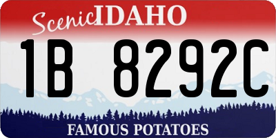 ID license plate 1B8292C