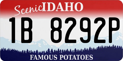 ID license plate 1B8292P