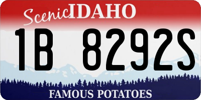 ID license plate 1B8292S
