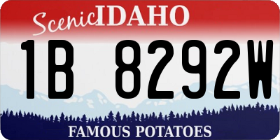 ID license plate 1B8292W