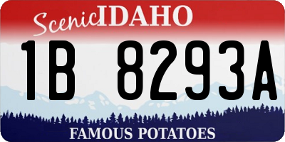 ID license plate 1B8293A