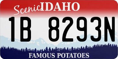 ID license plate 1B8293N