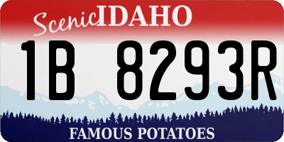 ID license plate 1B8293R