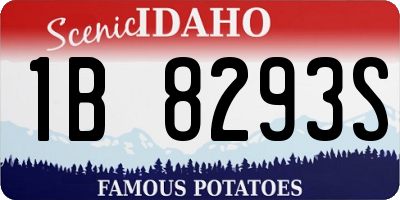 ID license plate 1B8293S
