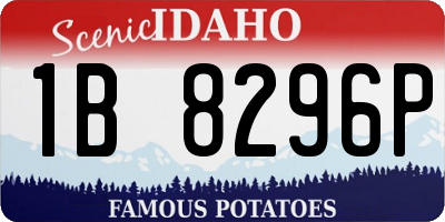 ID license plate 1B8296P