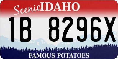 ID license plate 1B8296X