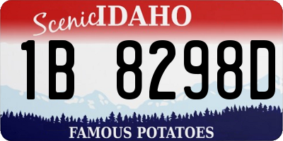 ID license plate 1B8298D