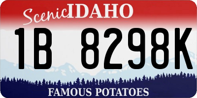 ID license plate 1B8298K