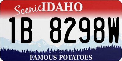 ID license plate 1B8298W