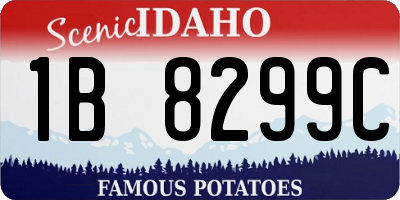 ID license plate 1B8299C
