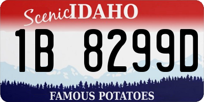ID license plate 1B8299D