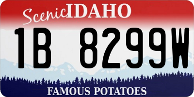 ID license plate 1B8299W