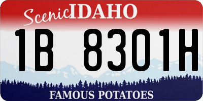 ID license plate 1B8301H