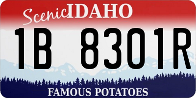 ID license plate 1B8301R