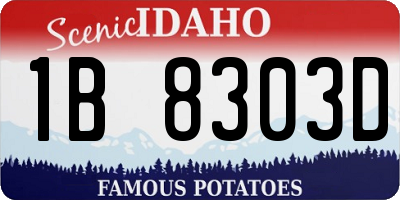 ID license plate 1B8303D