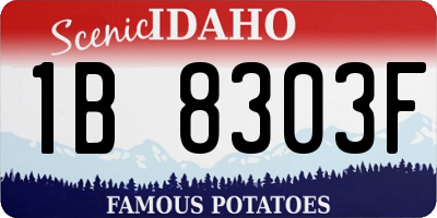 ID license plate 1B8303F