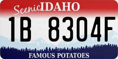 ID license plate 1B8304F