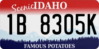 ID license plate 1B8305K