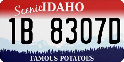 ID license plate 1B8307D