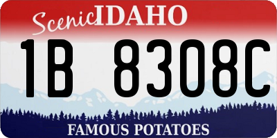 ID license plate 1B8308C