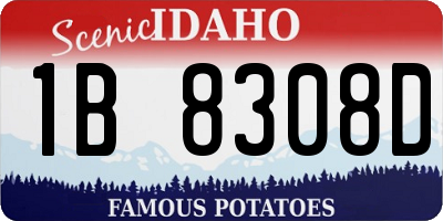 ID license plate 1B8308D