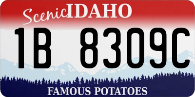 ID license plate 1B8309C