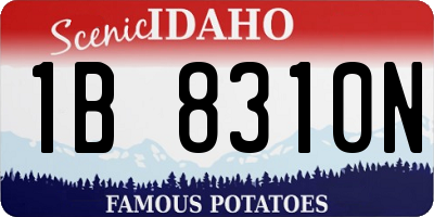 ID license plate 1B8310N